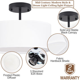 Bargeni black anti-rust metal construction for durable ceiling lighting.
