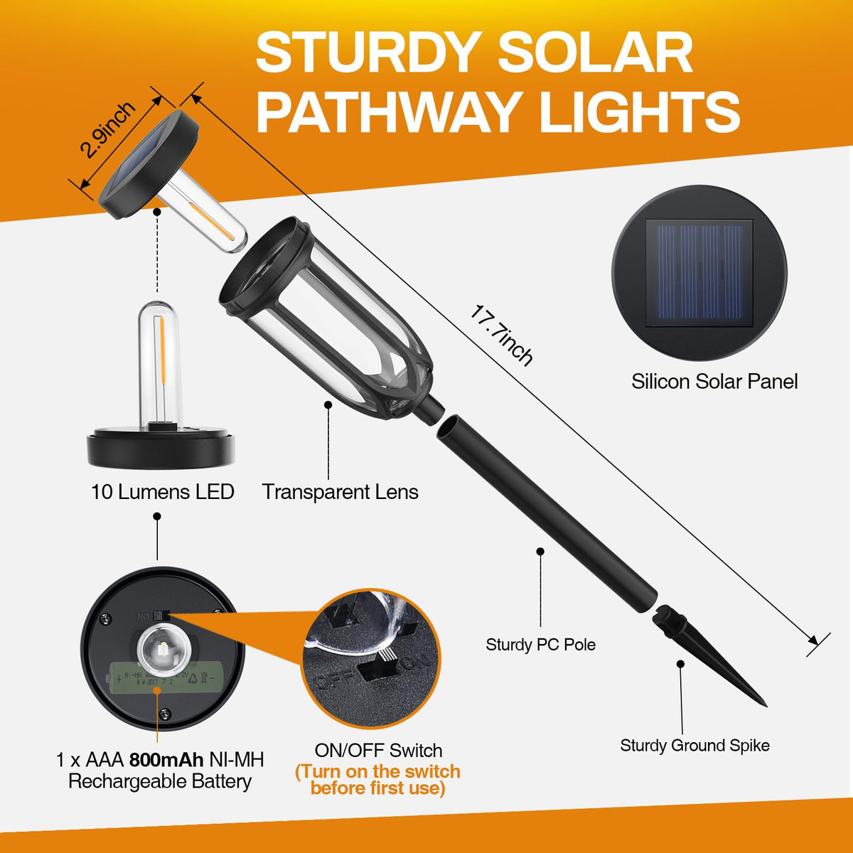 Barleit IP65 waterproof outdoor lights withstand rainfall and snow.