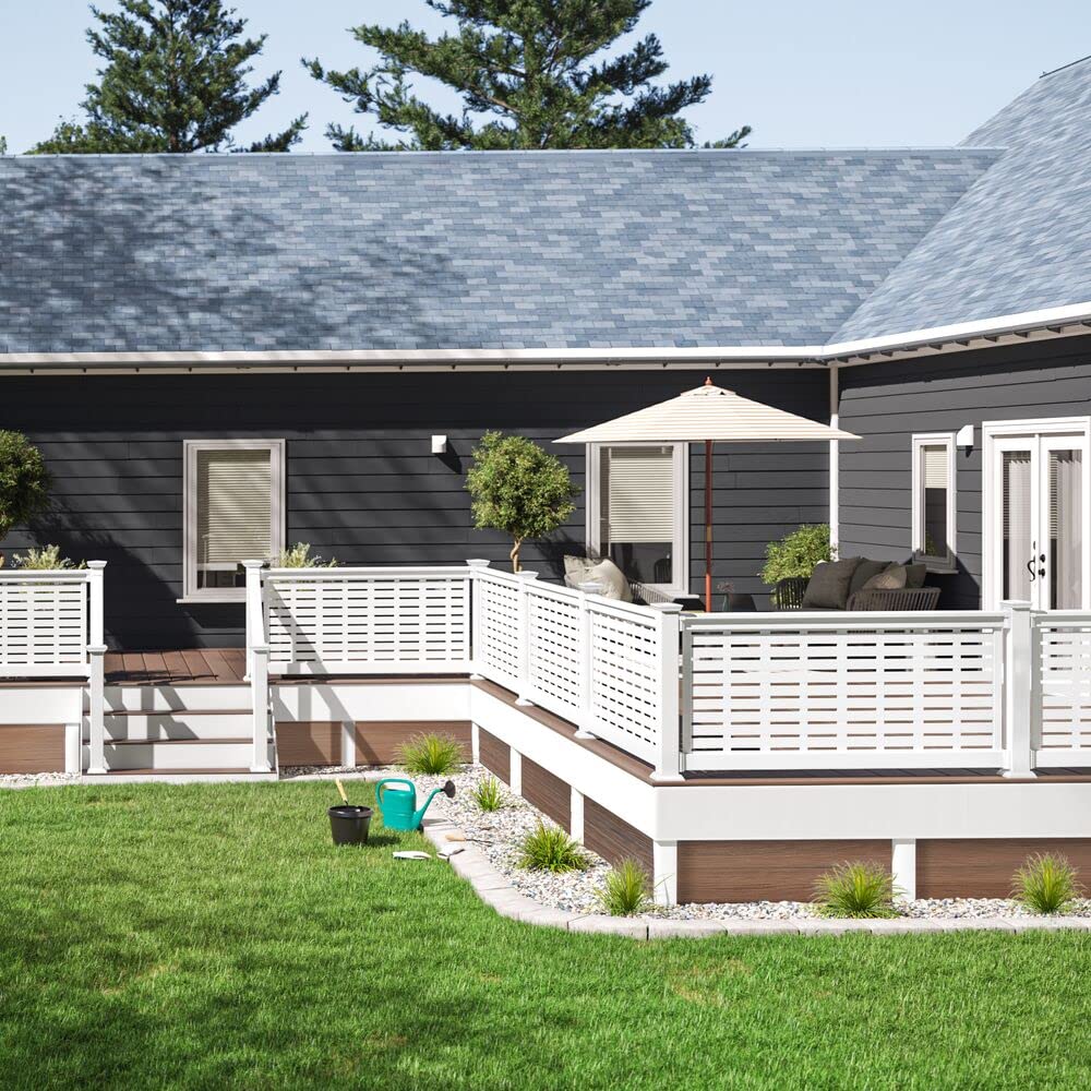 Barrette vinyl post white rail compatibility shows seamless railing integration