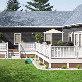 Barrette vinyl post white rail compatibility shows seamless railing integration