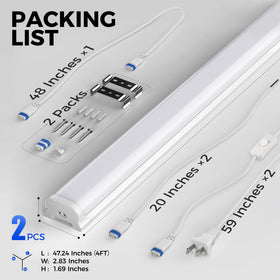 Barrina 4ft LED shop light two-pack suitable for garages and workshops.