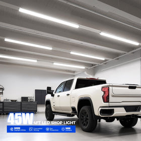 Barrina 4ft LED shop light daylight 5000K for bright, even work area illumination.