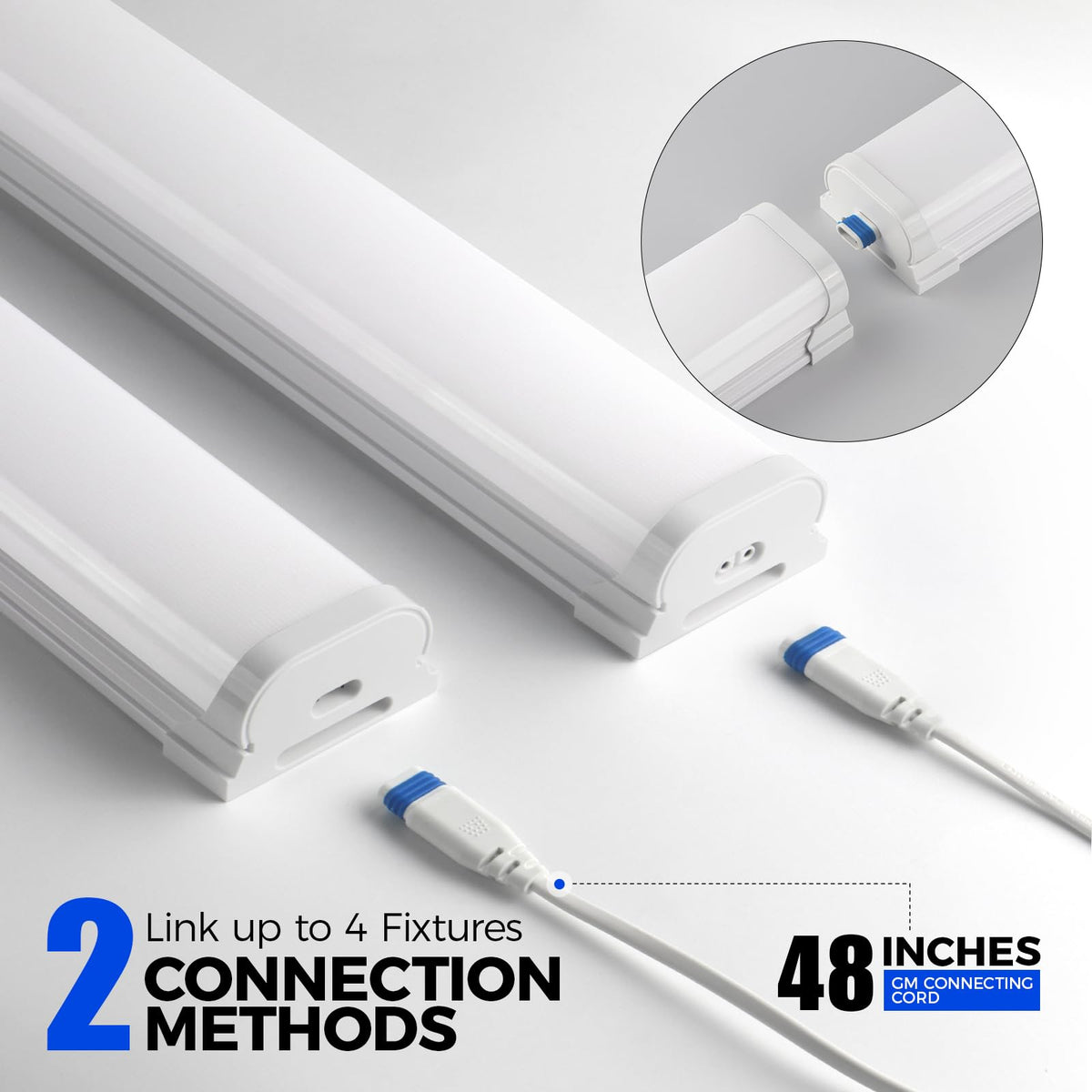 Barrina 4ft LED shop light frosted cover delivers soft, glare-free illumination.