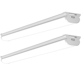 Barrina 4ft LED shop light with hidden wiring for a clean ceiling installation.