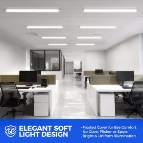 Barrina 4ft LED shop light with independent on/off per fixture for tailored control.