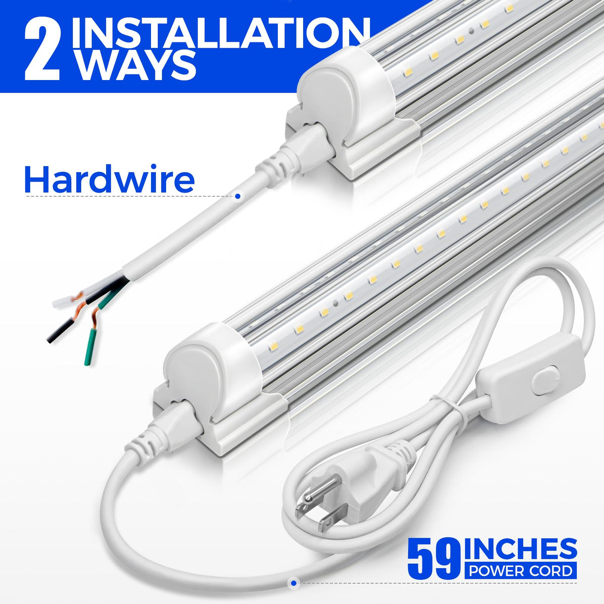 Barrina 5000K 2ft LED shop light mounted above workstation