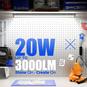 Barrina 5000K 2ft LED shop light side view showing even coverage