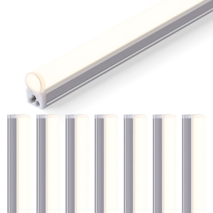 Barrina 8-pack T5 LED light close-up showing high brightness for garage spaces
