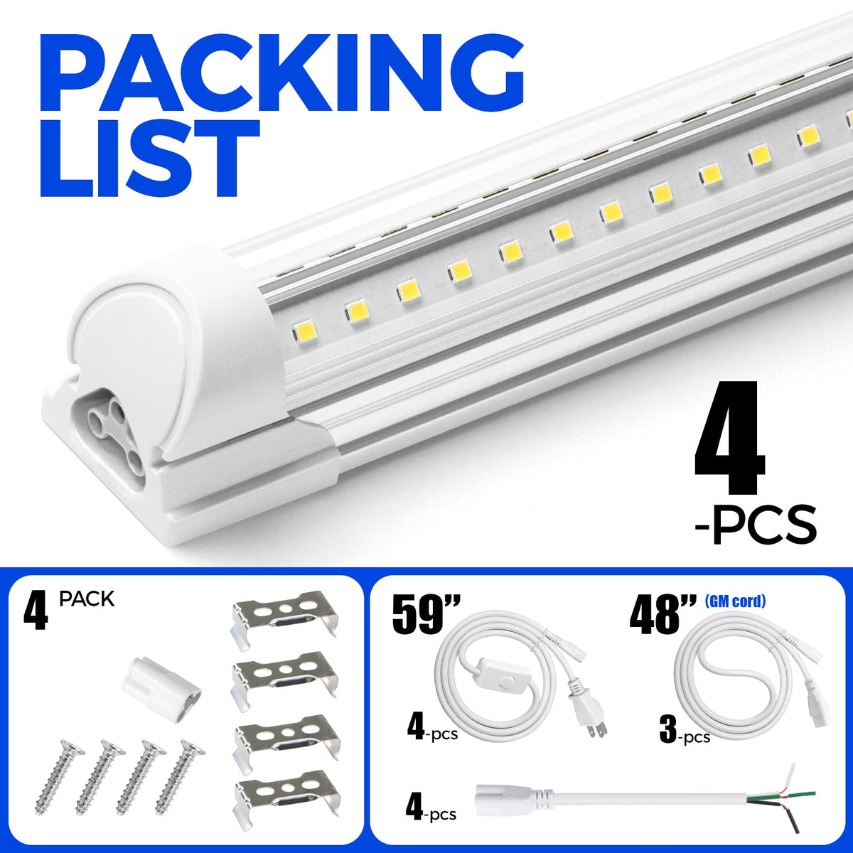 Barrina 8ft LED shop light suitable for basements and attics.