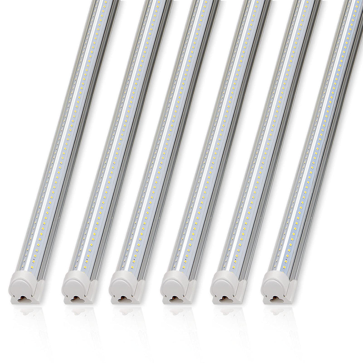 Barrina 8ft LED shop light fixture in daylight white brightening a garage.