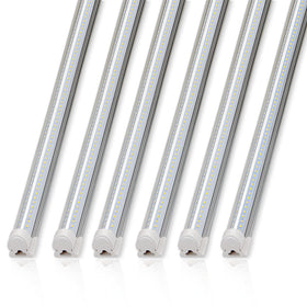 Barrina 8ft LED shop light fixture in daylight white brightening a garage.
