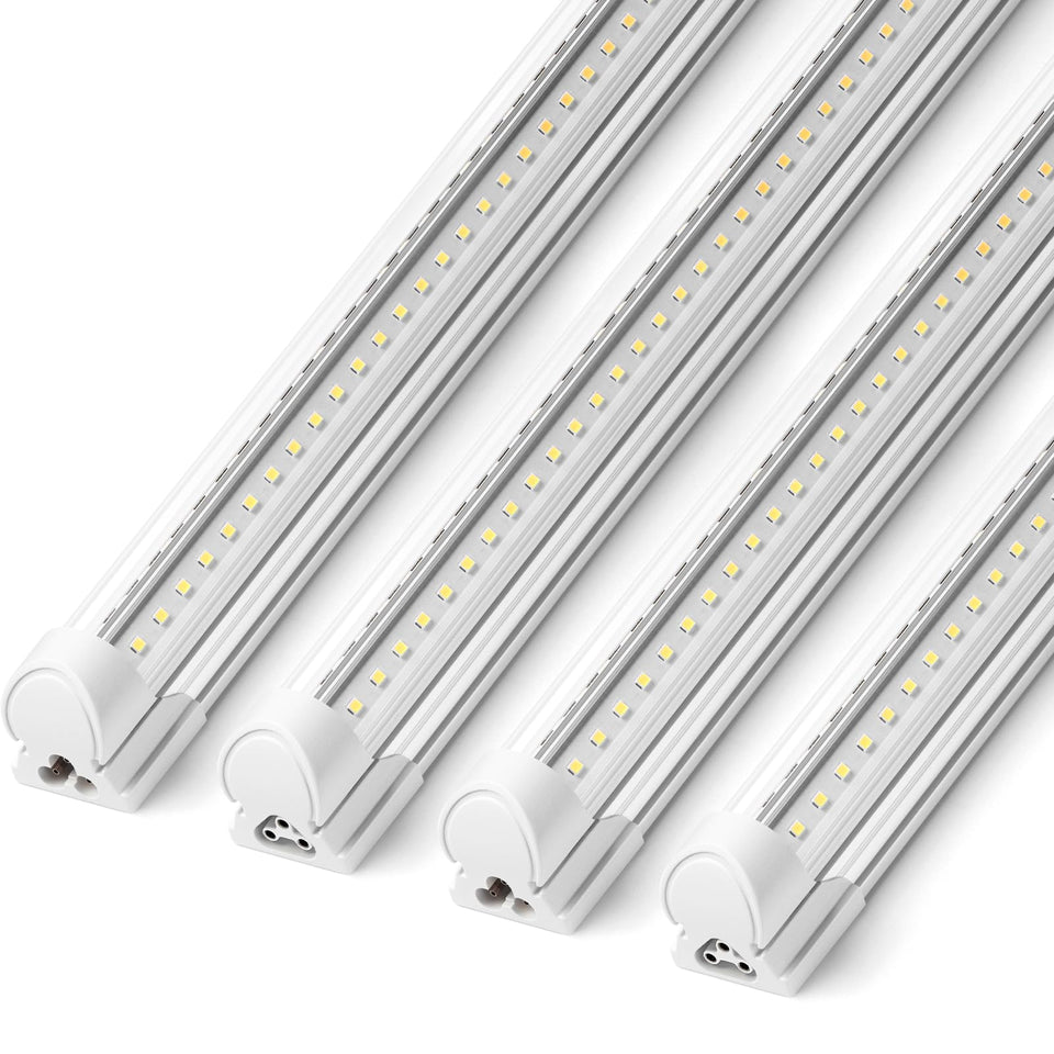 Barrina 8ft LED shop light with V-shape beam for wide, even garage illumination.