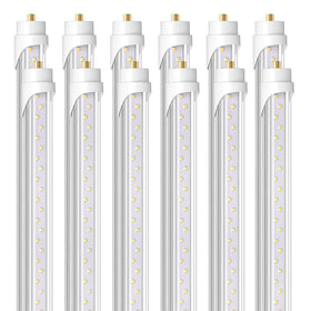 Barrina 8ft LED Tube Pack 12 - front view with bright daylight illumination.