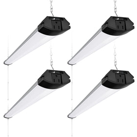 Barrina BS84 LED shop light 4ft on ceiling delivering bright, even workshop illumination.