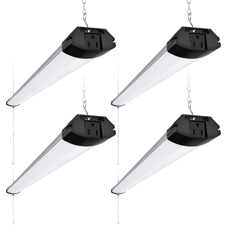 Barrina BS84 LED shop light 4ft on ceiling delivering bright, even workshop illumination.