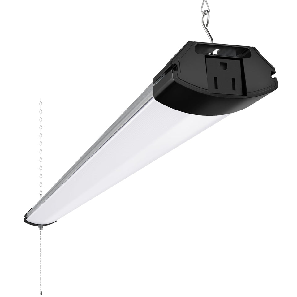 Barrina BS84 LED shop light assembly for quick workshop installation and even brightness.