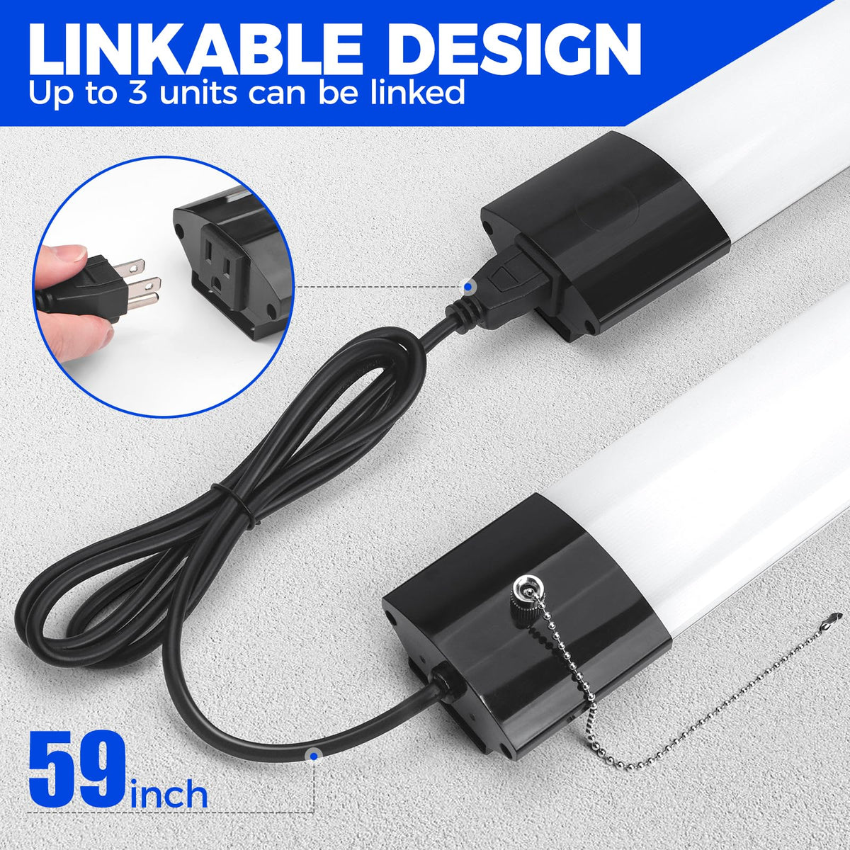 Barrina BS84 LED shop light flush mount option for low-profile setups.