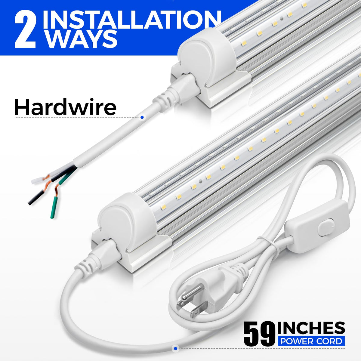 Barrina daylight white shop light is plug-and-play for easy setup.