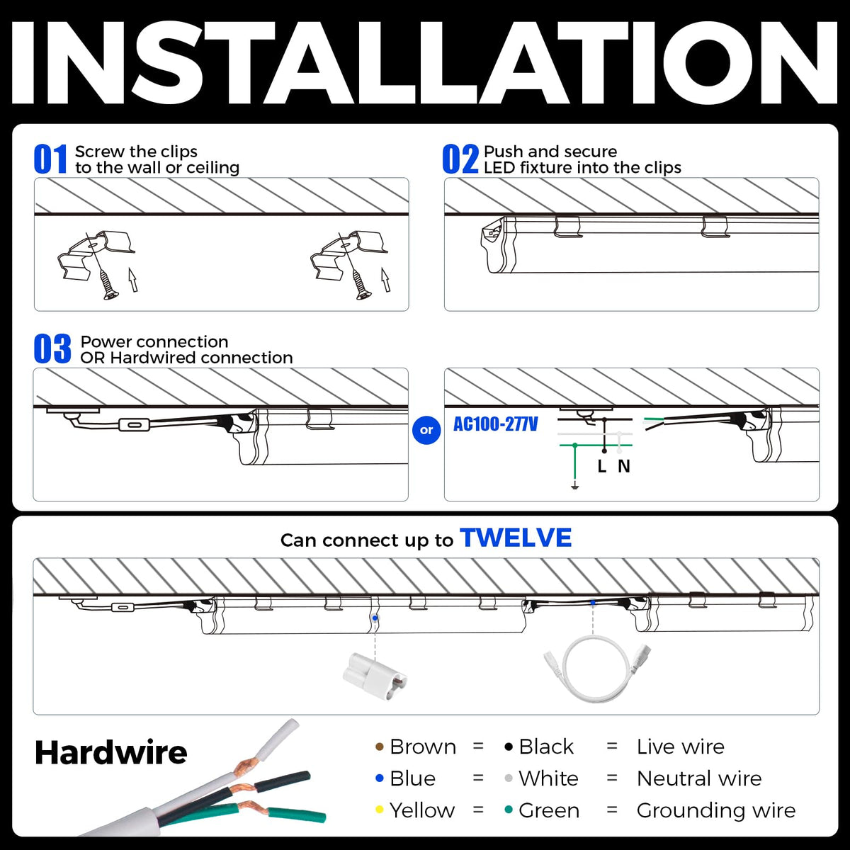 Barrina versatile lighting for garages, basements, and kitchens