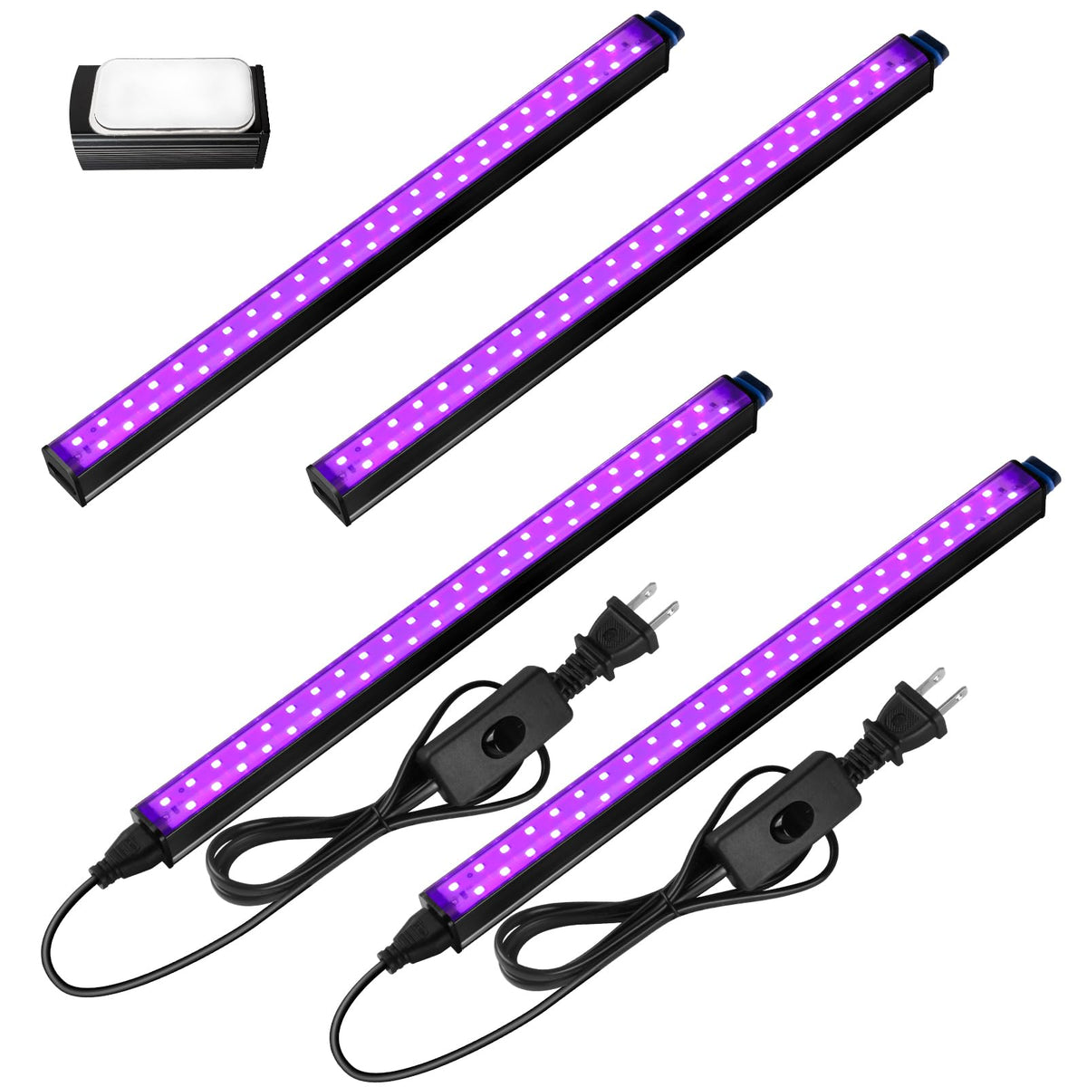 Barrina LED black light 1ft magnetic bar for easy wall mounting and glow effects.