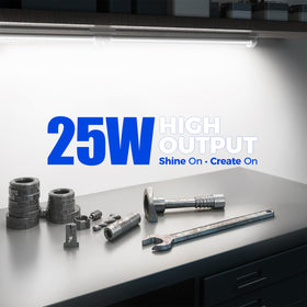 Barrina LED shop light with V-shaped design for broad 270-degree coverage