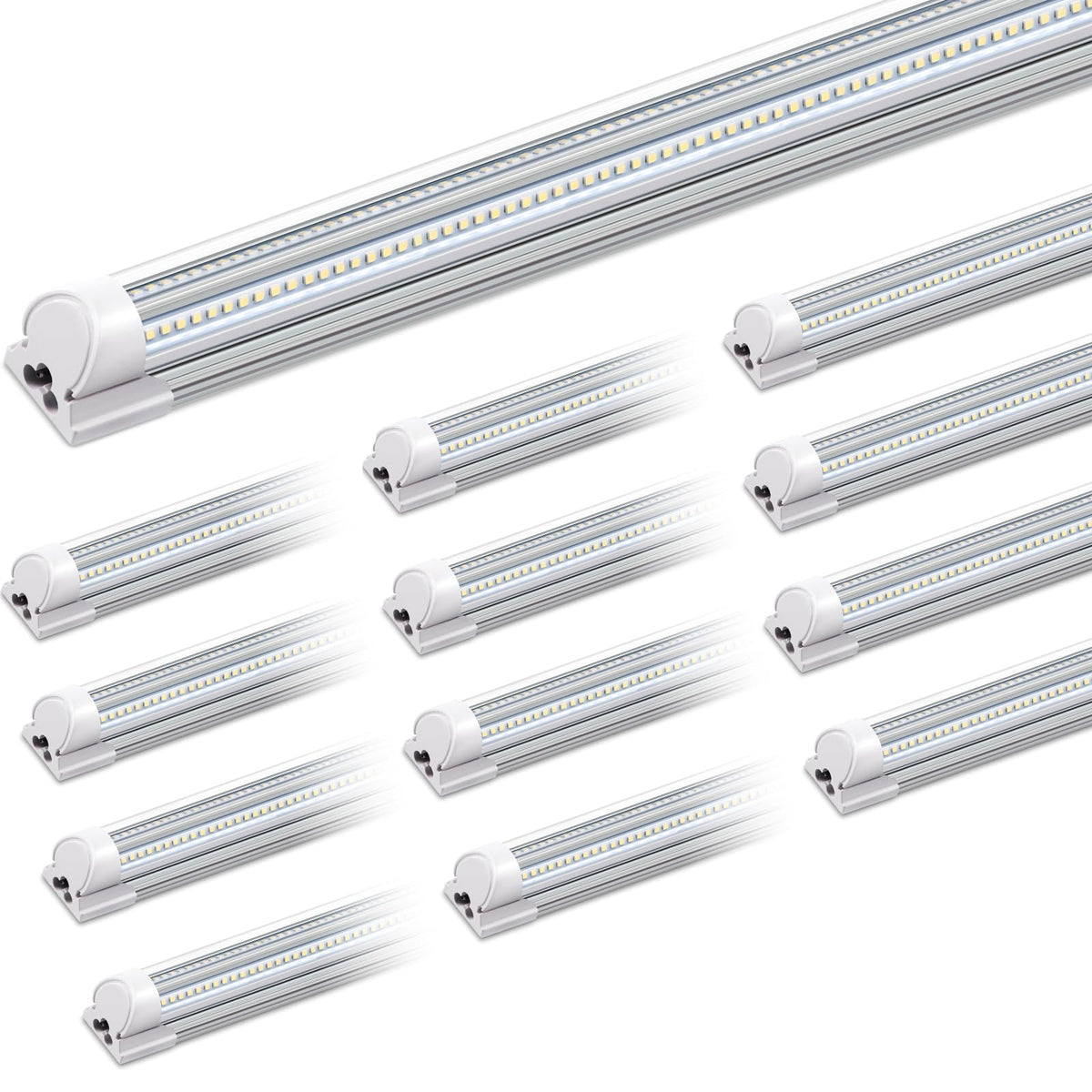 Barrina LED shop light 8ft 100W 15000lm 6500K brightens garage spaces for clear work.