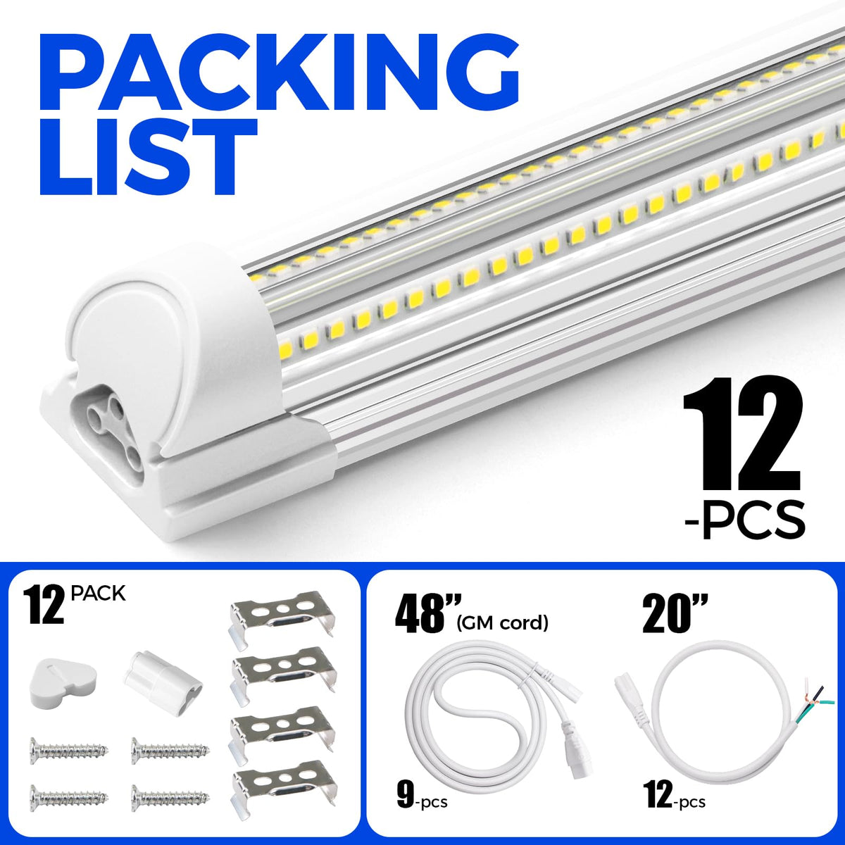 Barrina LED shop light pack of 12 for scalable lighting layouts.