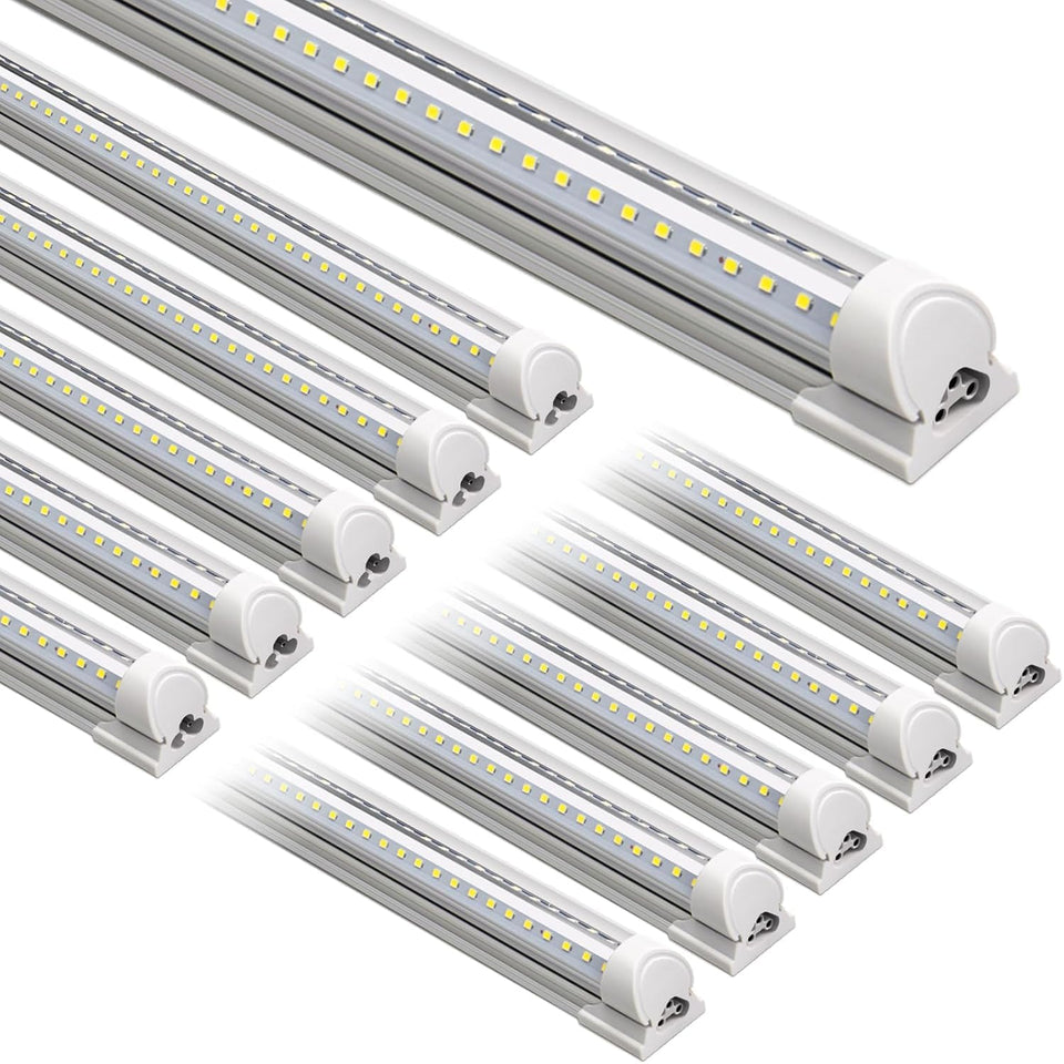 Barrina LED shop lights with a V-shape design brighten garages and workshops