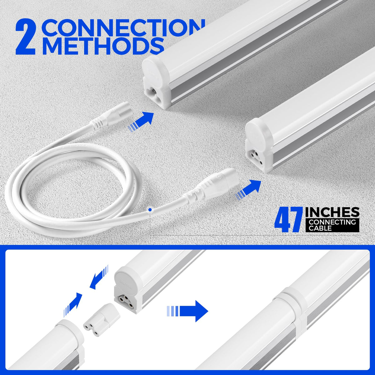 Barrina LED T5 4ft installation clips secure mounting for durable setup.