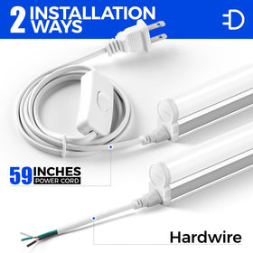 Barrina T5 3ft LED shop light includes cords for flexible configuration