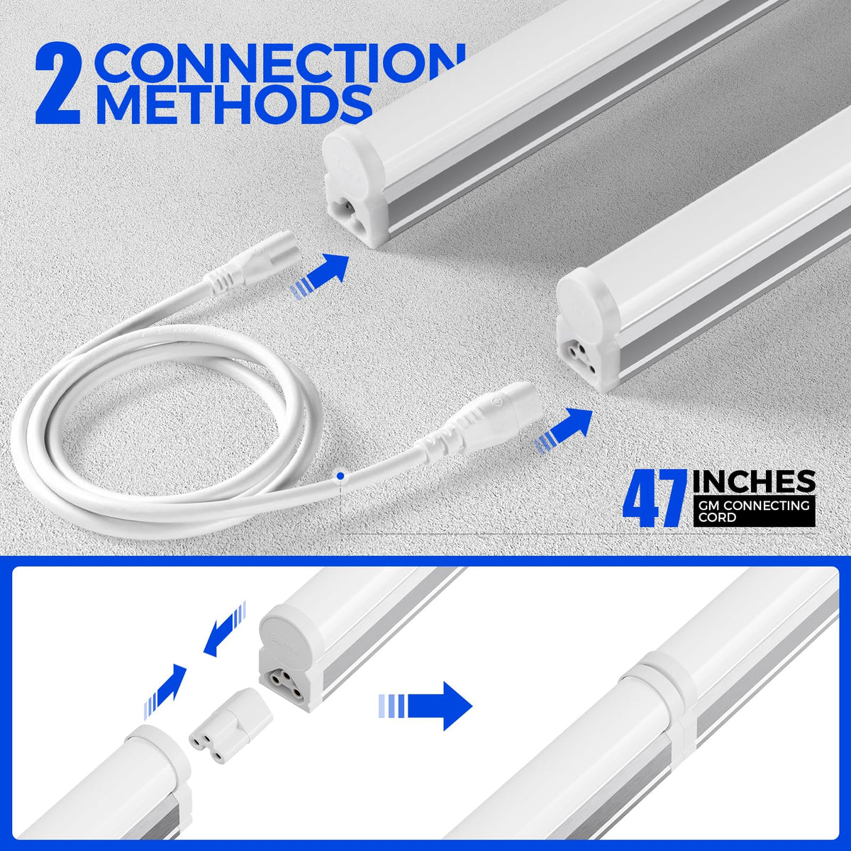 Barrina T5 3ft LED shop light linkable design supports multiple fixtures