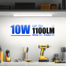 Barrina T5 LED linkable light series with connectors for scalable workshop lighting.