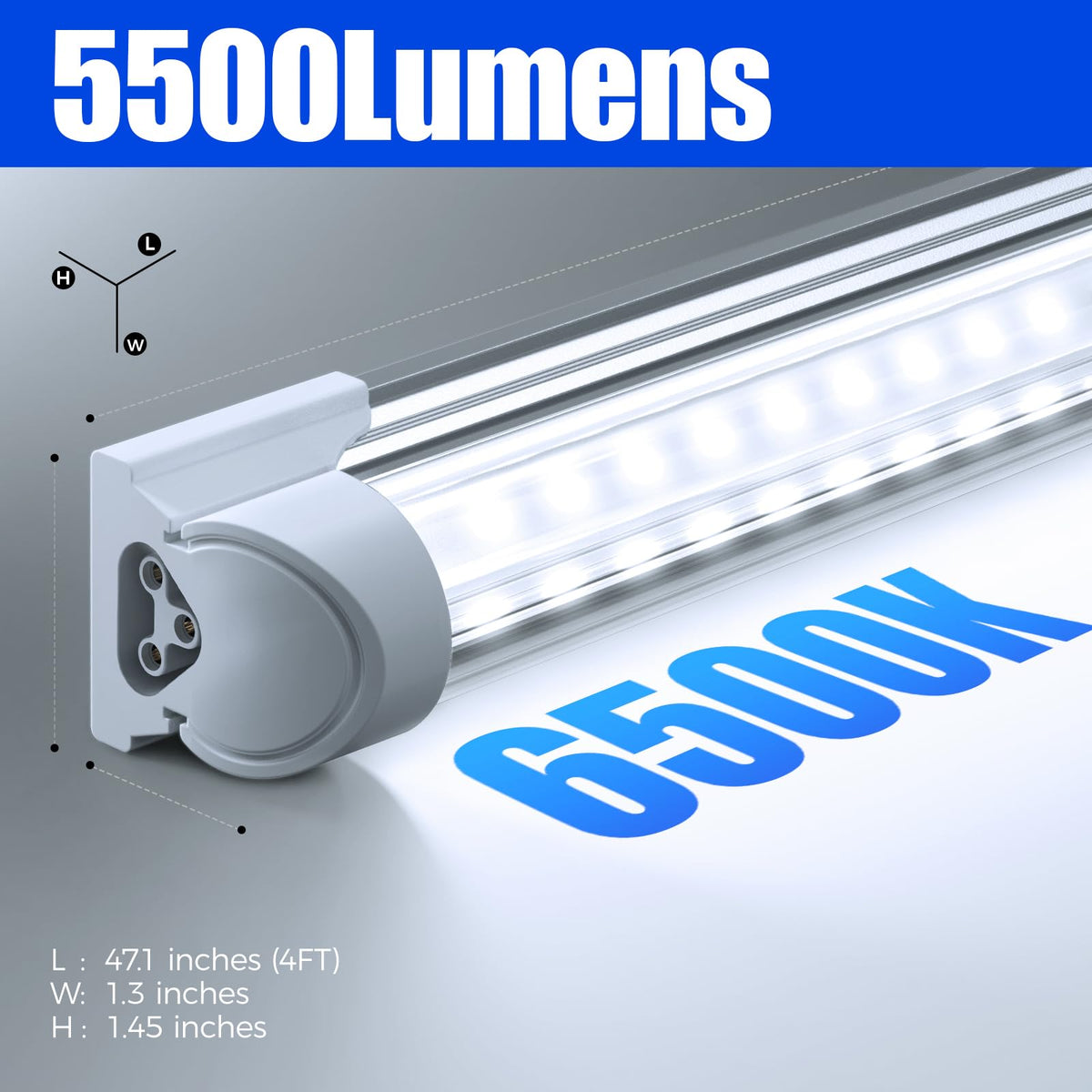 Barrina T8 LED Shop Light 4ft aluminum housing enhances heat dissipation