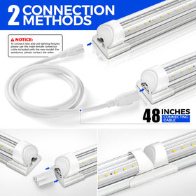 Barrina T8 LED Shop Light 4ft clear cover close-up highlighting scratch resistance
