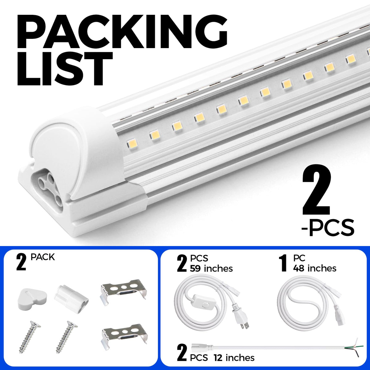 Barrina T8 LED Shop Light 4ft placed in a garage ceiling setup
