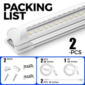 Barrina T8 LED Shop Light 4ft placed in a garage ceiling setup