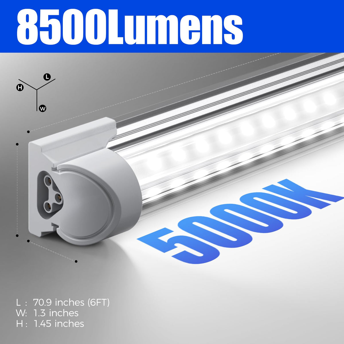 Barrina T8 LED shop light daylight 5000K creates natural-looking workspace brightness