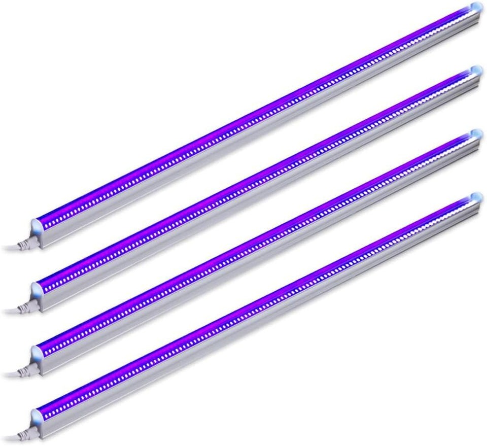 Barrina UV LED Blacklight Bar 4ft front view highlighting fluorescent glow for posters
