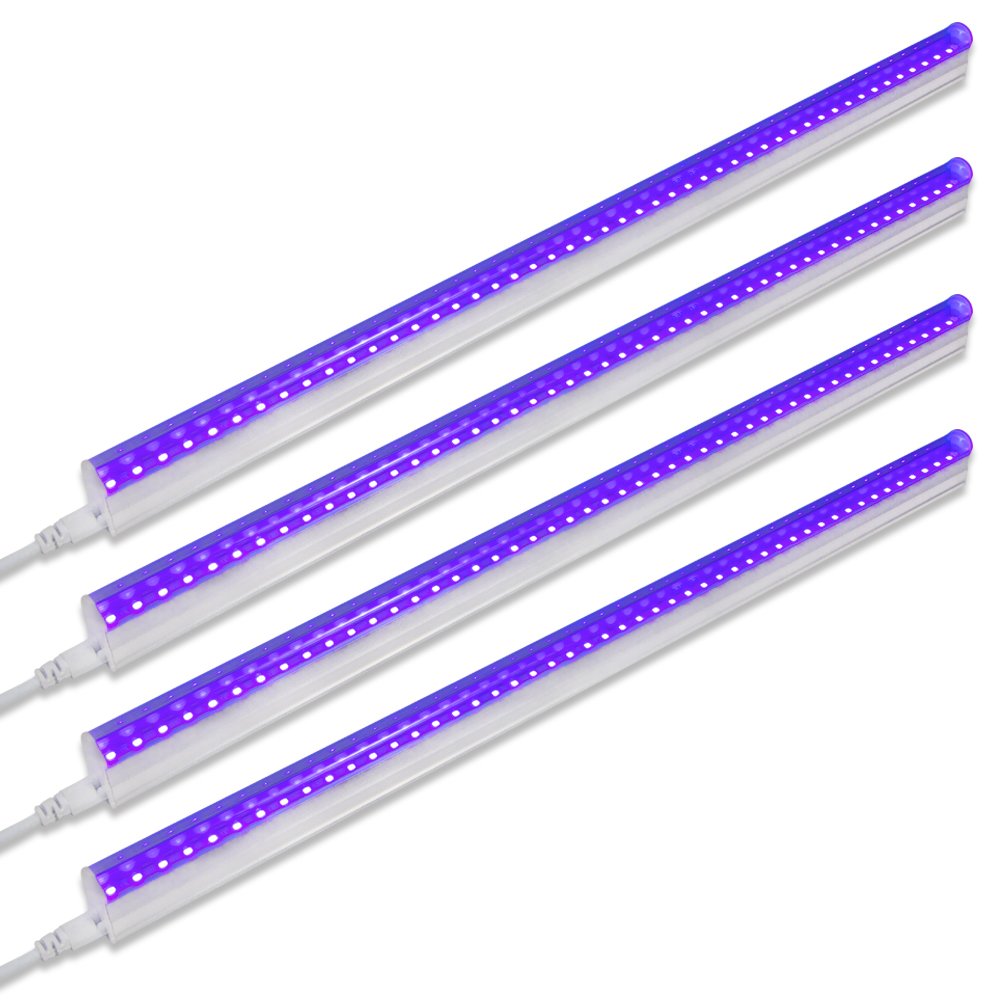 Barrina UV LED Blacklight Bar 9W 2ft illuminating posters with vivid fluorescence.