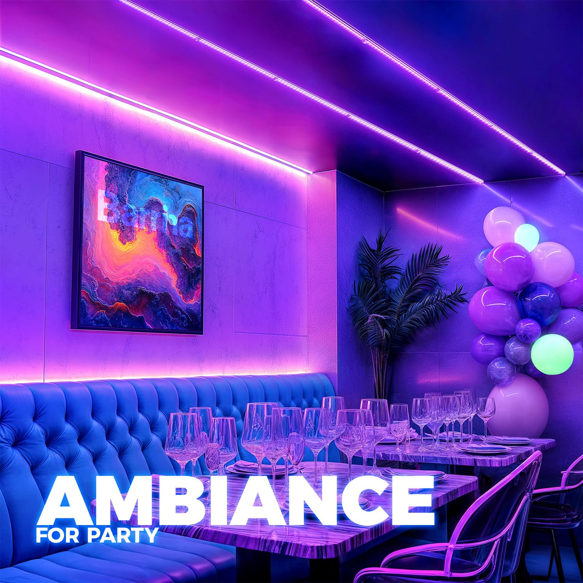 Barrina UV LED Blacklight Bar glow in a dark party setting