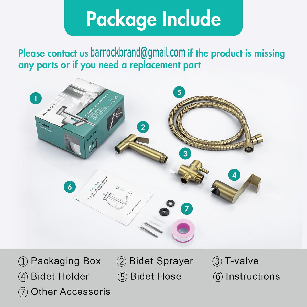 BARROCK multi-use bidet kit suits diaper spraying, feminine hygiene, and pet care.