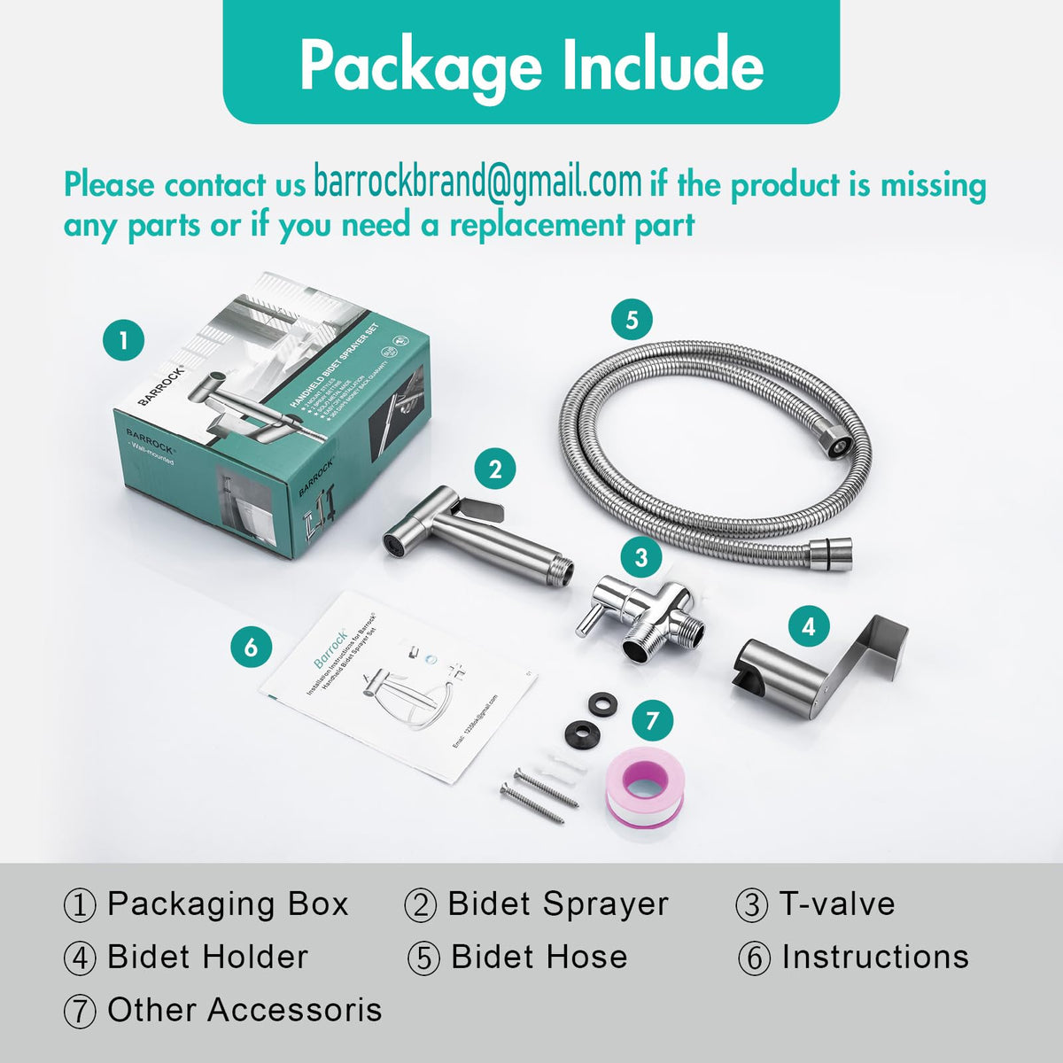 BARROCK spray kit ideal for cloth diaper cleaning and pet washing.