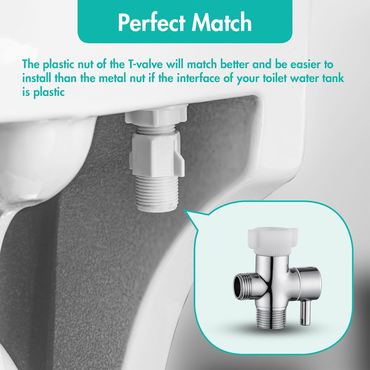BARROCK tank-mount installation shows quick, tool-free setup on a toilet tank.