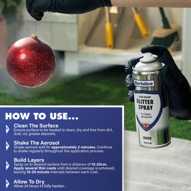 Bartoline Glitter Spray durable gloss for indoor and outdoor projects