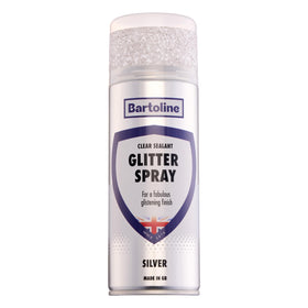Bartoline Glitter Spray silver gloss finish adds sparkle to crafts and decor