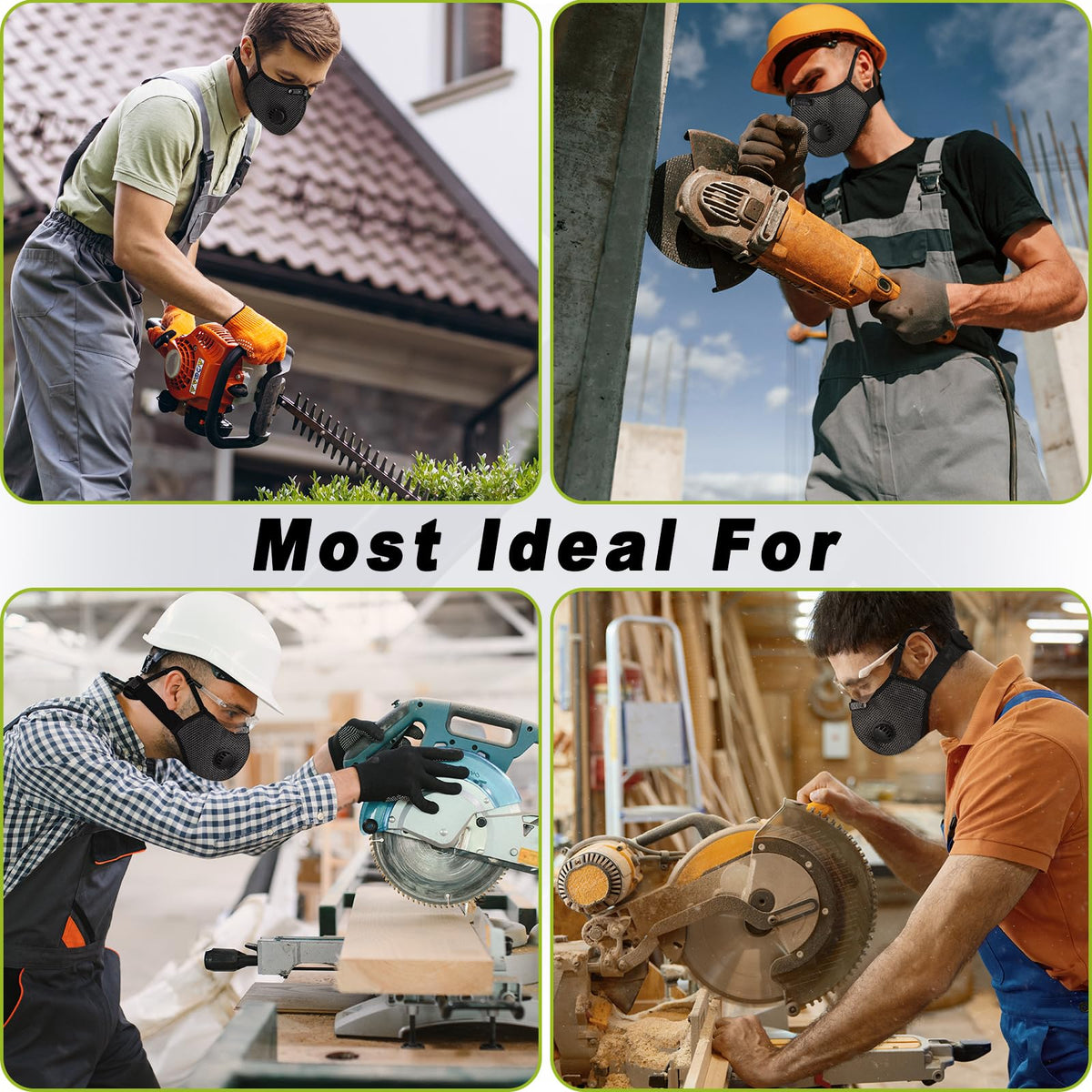 BASE CAMP dust mask neck-band adjustable image emphasizes flexible fit for various neck sizes.