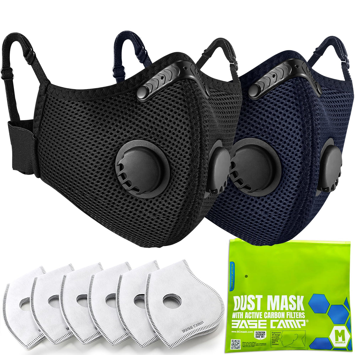 BASE CAMP M Plus dust mask close-up with multi-layer filter for woodworking