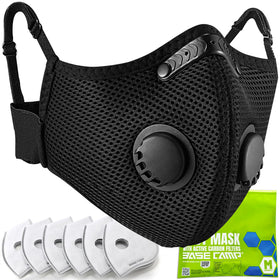 BASE CAMP M Plus dust mask front view with 6-layer filtration for dusty environments.