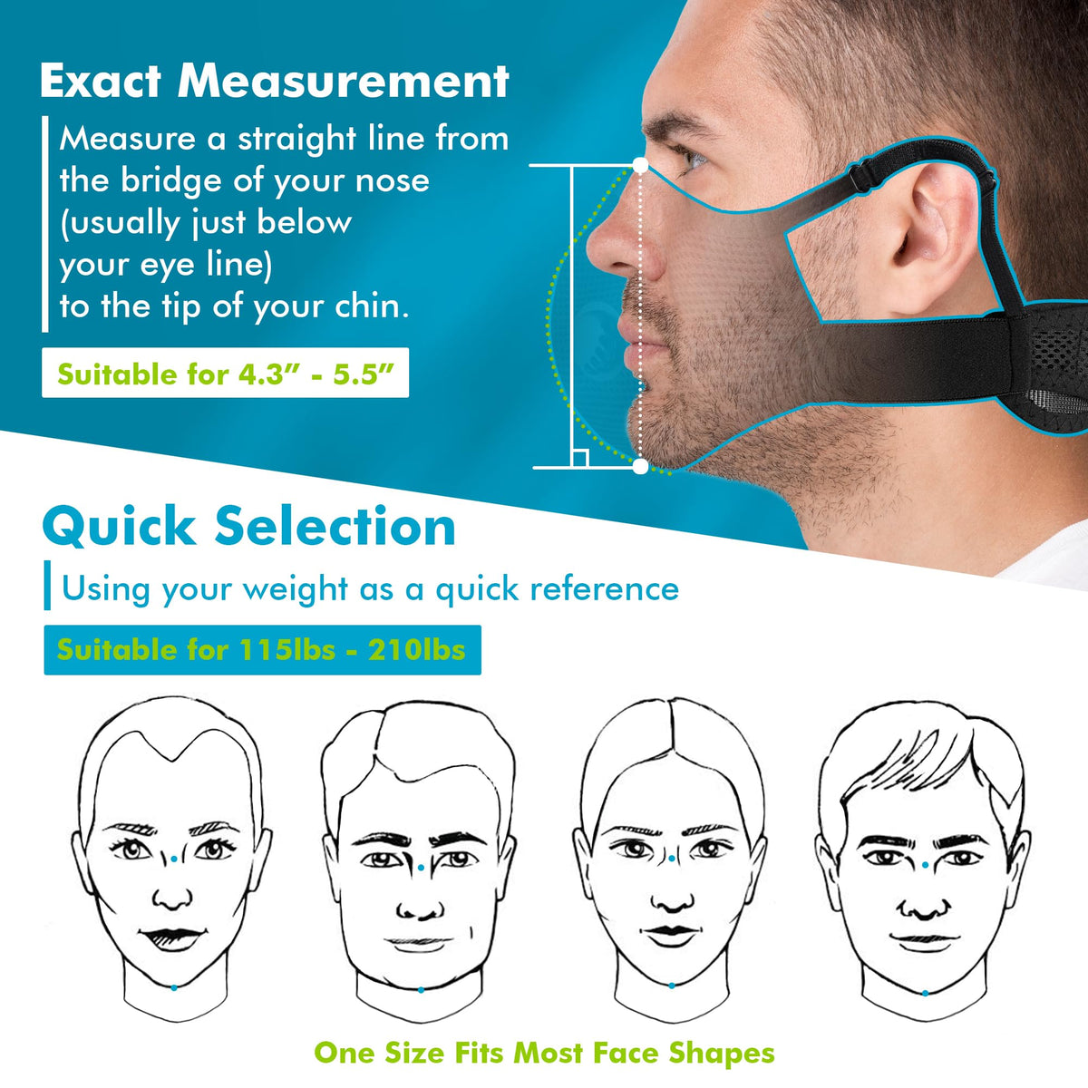 BASE CAMP M Plus nose clip close-up showcases anti-fog support for glasses wearers.