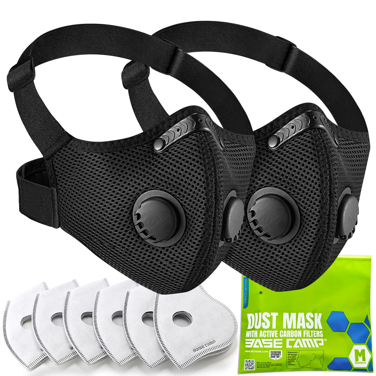 BASE CAMP M PRO dust mask front view—comfortable wear for long tasks.